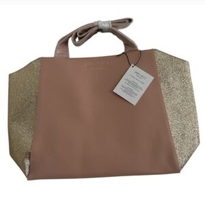 Jimmy Choo Parfums Pink Gold Glitter Tote Bag NEW